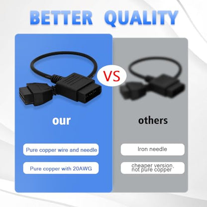 OBD1 to OBD2 Adapter Cable for Nissan Vehicles OBD2 16Pin to OBD1 14Pin OBDII Car Diagnostic Connector Compatible with OBD II Diagnostic Scanner (14Pin for Nissan)