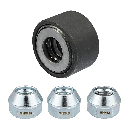 Motoforti Universal Wheel Stud Installer Tool, Tire Stud Tool, M12x1.25 M12x1.5 M14x1.5, Iron, with 3/4" Hex Wheel Lug Nuts, Silver Tone, 1 Set