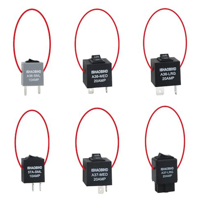 Fuel Pump Relay Bypass Master Kit - 6PCS Relay Bypass Switch Set with Current Test Lead for Fuel Pressure Testing and Electrical Diagnostics