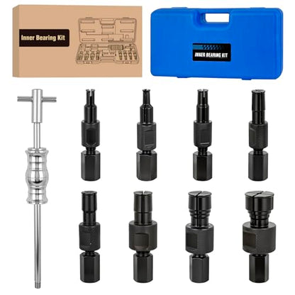 GOOACC 9PCS Blind Inner Bearing Puller Set, Slide Hammer with Expandable Collets 8-32MM Blind Hole Collet Bearing Slide Hammer Puller Set Internal Pilot Bearing Removal Tool for Axles Bearings, Blue - color: 9pc Blind Inner Bearing Puller Blue