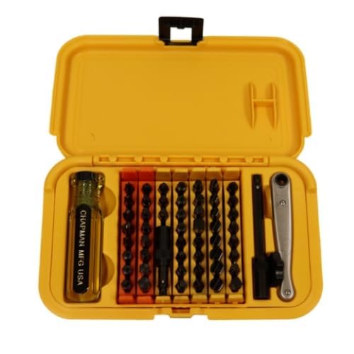 Chapman MFG 5575 Master Screwdriver Set - Includes Phillips, Metric, Slotted, SAE & Metric Hex Bits, Star Bits (for Torx Screws) - Complete Set Offers 51 USA Made Insert Bits & 300+ Combinations