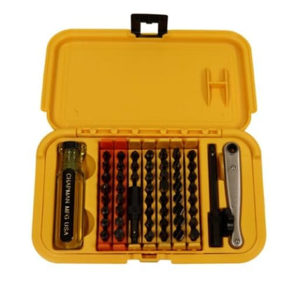 Chapman MFG 5575 Master Screwdriver Set - Includes Phillips, Metric, Slotted, SAE & Metric Hex Bits, Star Bits (for Torx Screws) - Complete Set Offers 51 USA Made Insert Bits & 300+ Combinations