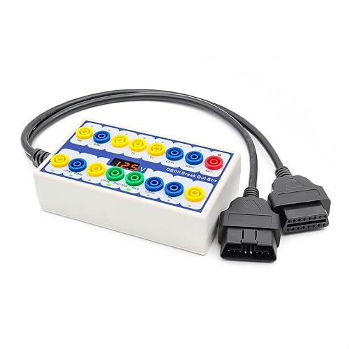 OBD2 Breakout Box, Communication Detection, Automotive OBDII Protocol Detector Supports CAN Bus, K line, L line and PWM Protocol. with One Universal Jumper