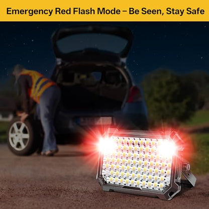 LED Work Light, Portable Rechargeable Magnetic Work Light | 10000LM output with 4 lighting modes, IP65 waterproof protection and a 13000mAh battery for garage, camping and emergency use