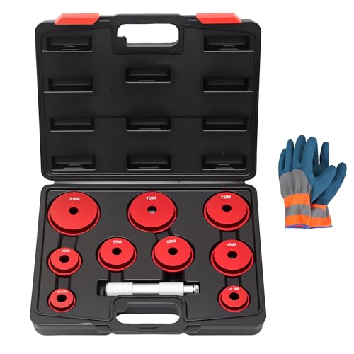 Bearing Press Kit, 10pc Bearing Race and Seal Driver Set with Seal Driver and 9 Adapters - size: 10 Piece Bearing Press Kit