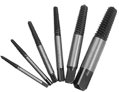 6pcs Damaged Screw Extractor Set, Stripped Screws Broken Bolt Extractor Set,Fine Thread Bad Screw Stud Remover for Stripped Screws Nuts - color: 6-pcs
