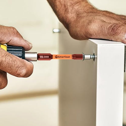 Amartisan 20-Piece Hex Head Allen Wrench Drill Bit Set, Metric and SAE S2 Steel Hex Bits Set, Magnetic Tips, 2.3" Long With Storage box. - style: 20-Piece Hex Bit Set