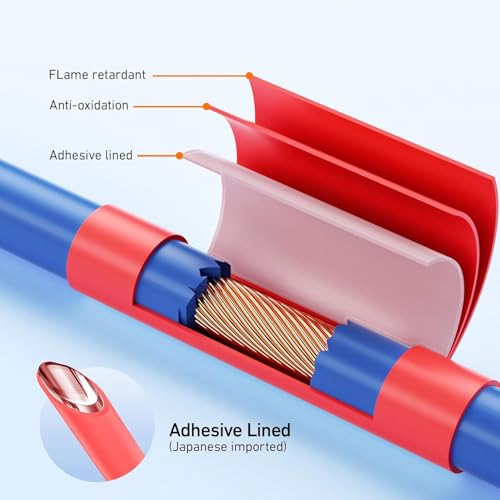 TKDMR 500 Pcs Heat Shrink Tubing Kit - 4:1 Ratio Adhesive Lined, Marine Grade Shrink Wrap,Industrial Heat Shrink Tubing,Red & Black - color: Red & Black, size: 1.77"-Red & Black