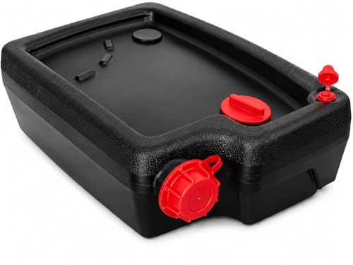 Oil Drain Pan, Low Profile Automotive Oil Change Catch Basin Container with Pour Spout and 2 Side Handles, Black (10 Quart) - size: 10 Quart