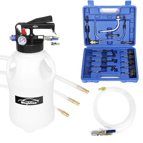 6L Transmission Fluid Pump and Oil Extractor Pump,6L Automatic Transmission Fluid Pump Fluid Extractor/Dispenser for ATF Filler System with 15 Pieces ATF Filler Adapters and 4 Hoses (BLUE, 6L) - color: BLUE, size: 6L