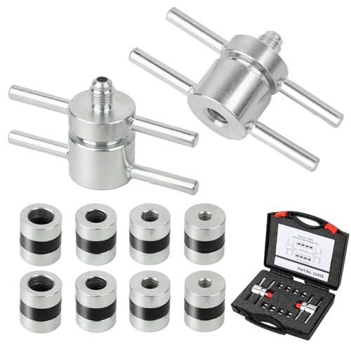 12458 HVAC Process Tube Adapter Kit for 3/16", 1/4", 5/16", 3/8" Copper Tubing, Leak-Free Charging Line Connector, A/C Refrigeration Service Tool with Storage Case