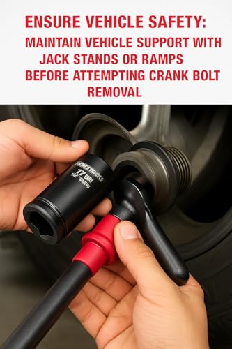 OEMTOOLS 25275 17mm Crank Bolt Socket, Heavy Duty Harmonic Balancer Socket For Stubborn Bolts, 17mm Impact Socket 1/2 Drive Crank Bolt Removal Tool - style: 17 millimeter