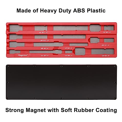 Mayouko Magnetic ABS Socket Extension Organizer, Socket Extension Bar Holder, Fit for 1/4",3/8",1/2“Drive Extensions, Extensions not Included