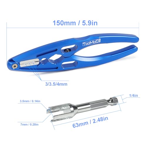RC Tool kit with Shock Pliers Multi-function & Hex Bit Linkages Link Rod Ends Installing Tools for Arrma Axial Losi Tamiya 1/10 RC Cars Trucks Rock Crawlers (Blue) - color: Blue