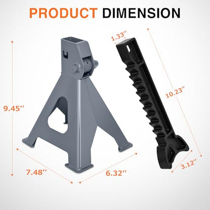 Nilight Jack Stands, 2 Ton (4,400 lbs) Capacity Heavy Duty Steel Car Lifting Stand, Adjustable Height 10.6" to 16.2", 1 Pair - size: 2T