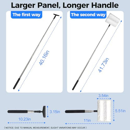 Rearview Mirror Cleaner & Inside Windshield Cleaner Tool-41Inch Extendable Pole, 2-in-1 Microfiber & Rubber Head, Anti-Slip Handle, Car Detailing Kit for SUV, Truck, Minivan | Extendable Pole, 2-in-1 Microfiber & Rubber Head, Anti-Slip Handle, Car Detaili