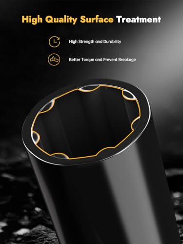 MIKKUPPA 7 Spline Lug Nuts Socket Key - for 20mm Inner Diameter - Compatible with 21mm (13/16) and 22mm (7/8) Replacement Hex Socket - color: Black, size: 7 Spline - 1 PC
