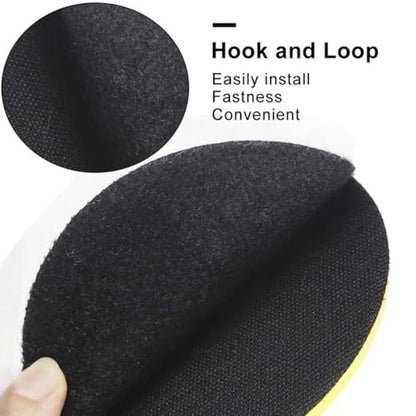 6Pcs 6 Inch Wool Polishing Buffing Pad with M14 Drill Adapter, Hook & Loop Backing Pad, Drill Polisher Attachment Buffing Wheel Set for Car, Glass, Tile, Tire Polishing & Waxing