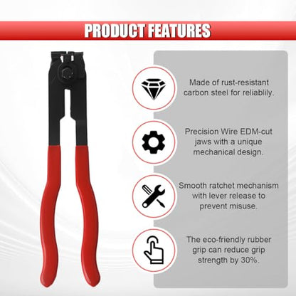CV Boot Clamp Plier, Ear Type CV Boot Crimp Tool, Carbon Steel Axle Boot Clamp Plier, Universal Car Repair Tool for Most Cars