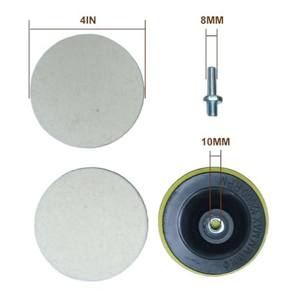 Cerium Oxide Glass Polishing Kit/Cerium Oxide Windshield Cleaning Kit - Remove Wiper Marks Water Spots Oil Film, Restore Glass Clarity, Includes 4" Felt Polishing Wheel for Auto Glass