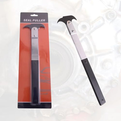 Seal Puller, Oil and Grease Seal Removal, Dual Hook Tip, Heavy-Duty | Universal, Crank Seal Installer and Remover, for Car, SUV, Light Truck, Machine Repair, Non-Slip Handle, Heat-Treated Steel - color: Black