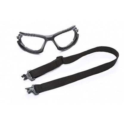 3M Safety Glasses, Solus 1000 Series, ANSI Z87, Scotchgard Anti-Fog, Clear Lens, Green/Black Frame, Removable Foam Gasket and Strap - size: Single, style: Clear Lens, Green/Black Frame With Gasket