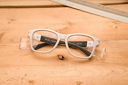 MAGID Y50 Safety Glasses for Construction | White Frame — 2 Pairs, Clear Lens | Side Shields, ANSI Z87.1+, Anti-Fog, Scratch-Resistant, 99.9% UV Protection, Polycarbonate Lens - color: Clear Lens | White Frame, size: 2 Pairs