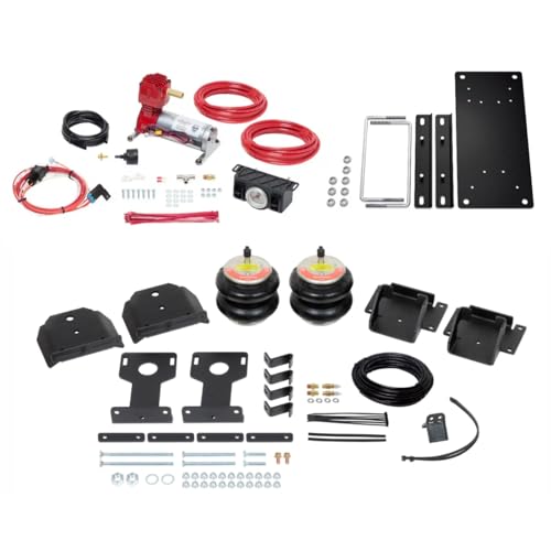 TrendsAuto Firestone Airide Red Label Rear Air Springs Kit & Air Command Heavy Compressor with Dual Analog Gauge System fits 2020-2023 CV Series Cab-Chassis | Includes TrendsAuto Decal - size: Dual Path (Analog Only)