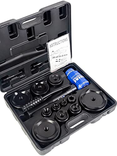AMZCNC Hydraulic Knockout Hole Punch Driver Kit 1/2 to 4 inch Electrical Conduit Hole Cutter Set KO Tool Kit Metal Sheet Puncher (12TON(1/2"~4")) - size: 12TON(1/2"~4")