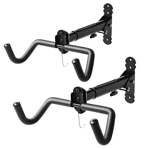 Gootus Bike Wall Mount Hanger - Horizontal Bicycle Indoor Storage Rack | Cycling Wall Mounted Holder Hook - Hang Your Road, Mountain or Hybrid Bikes in Garage or Home - color: Black 2Pack