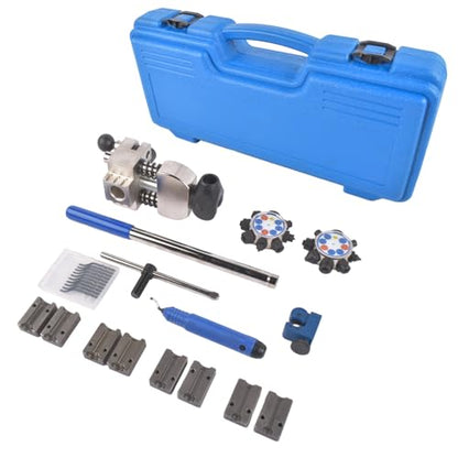Brake Flaring Tool Kit, 45° & 37° Double & Bubble Flare Tool | for Stainless Steel, Copper, and Aluminum Tubing, Compatible with 3/16“, 1/4”, 5/16“, and 3/8”