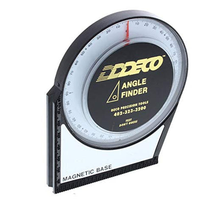 DECO Magnetic Angle Finder Gauge Tool for Chassis Setup, 4.14-Inch Diameter with Magnetic Base, Reads 0–90 Degrees with 0.5° Accuracy for Pinion Angle and Suspension Alignment