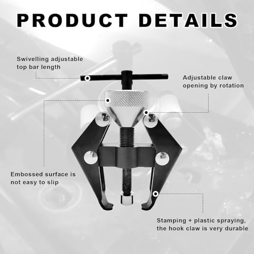 Battery Terminal and Wiper Arm Puller, Heavy-Duty Auto Windshield Wiper Arm Bearing Remover, Adjustable Battery Terminal Puller Repair Tool Universal for Most Cars Trucks