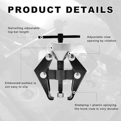 Battery Terminal and Wiper Arm Puller, Heavy-Duty Auto Windshield Wiper Arm Bearing Remover, Adjustable Battery Terminal Puller Repair Tool Universal for Most Cars Trucks