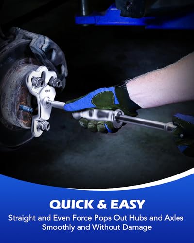Orion Motor Tech Rear Axle Bearing Puller Tool Kit and Slide Hammer Set, Axle Seal and Bearing Remover Set with Slide Hammer Yoke and 3 Rear Axle Puller Adapters, 1-1/4" to 2-7/8" IDs - style: Puller Adapter and Hammer Set