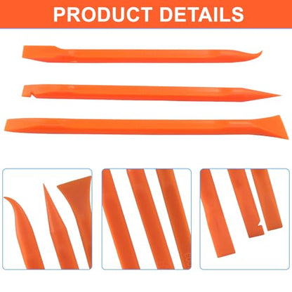 Plastic Scraper Tool 9 Pieces Non-Scratch Cleaning Kit for Tight Spaces, Remove Stickers Labels Oil Stains Food Dirt(Orange) - color: Orange