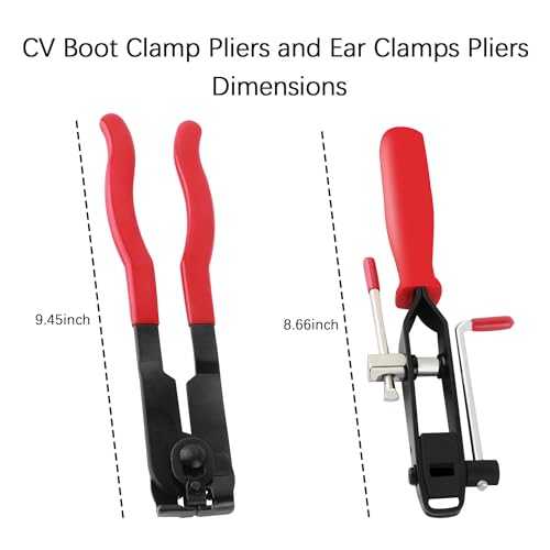 CV Boot Clamp Pliers Kit,1PC CV Joint Boot Clamp Pliers + 1PC Ear Clamp Pliers + 10PCS Clamps,Universal Car Accessories for Most Vehicles (Pliers/2PCS) - color: Clamp Pliers/2pcs