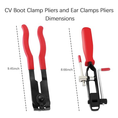 CV Boot Clamp Pliers Kit,1PC CV Joint Boot Clamp Pliers + 1PC Ear Clamp Pliers + 10PCS Clamps,Universal Car Accessories for Most Vehicles (Pliers/2PCS) - color: Clamp Pliers/2pcs