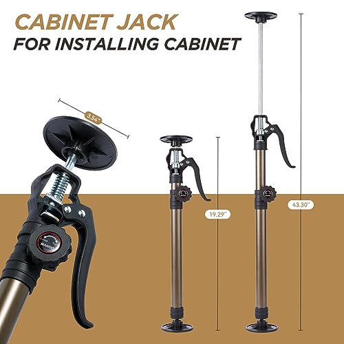 MANQO Cabinet Jack for Installing Cabinet，Adjustable Support Pole，3rd Hand Support System，Extend from 19.29 inch to 43.30 inch,Supports up to 264lbs for Drywall 4Pcs Set (Patent Design) - size: 19.29"-43.30" 4pc