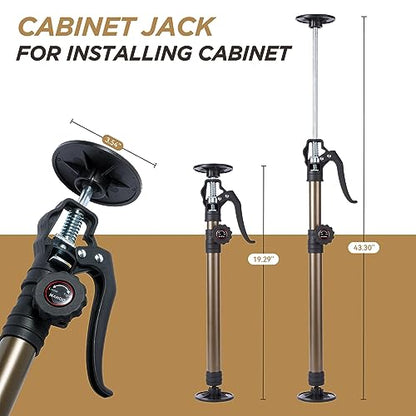 MANQO Cabinet Jack for Installing Cabinet，Adjustable Support Pole，3rd Hand Support System，Extend from 19.29 inch to 43.30 inch,Supports up to 264lbs for Drywall 4Pcs Set (Patent Design) - size: 19.29"-43.30" 4pc