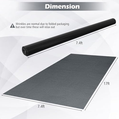 Tangkula 17' x 7.4' Garage Floor Mat, Absorbent Oil Spill Parking Mat for Under Car, Reusable & Washable Garage Flooring Rug, Protects Garage & Shop Floor, Non Slip & Waterproof Backing, Includes Tape