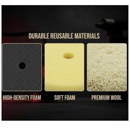 7 Inch Polishing and Finishing Pad Kit, Compatible with Milwaukee M18 Polisher 2738, Includes Foam & Wool Pads, Replacement for 49-36-2783 2784 2785, Car Boat Buffing Waxing Kit
