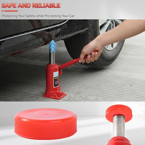 Polyethylene Bottle Jack Pad Anti-Slip Adapter Support Block Car Lift Repair Tool Universal Pinch Weld Side Listing 29MM 1.14" Hole for 5-8 Ton Bottle Jack (Red, 29MM=1.14“) - size: 29MM=1.14“