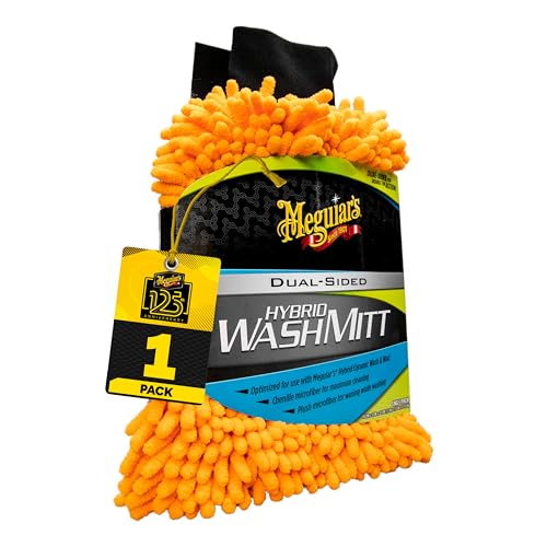 Meguiar's Hybrid Wash Mitt, Dual Sided for Washing and Waxing, Clear Coat Safe and Reusable - 1 Mitt - size: Wash Mitt