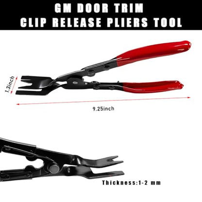 Panel Clip Removal Plier, Automotive Door Panel Upholstery Trim Clips Removal Tool Pliers, Remove Push Pin and Press in Trim Clip Fasteners Lift Action Plier, Car Accessories (Red) - color: Red