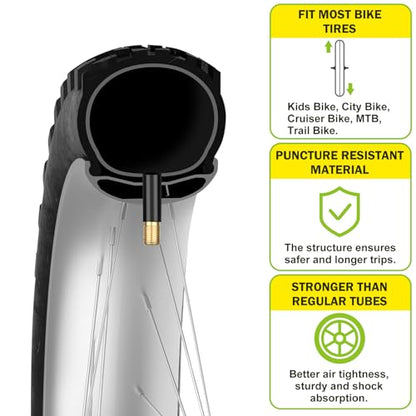 2 Pack Bike Tube 12"/14"/16"/18"/ 20"/ 22"/24"/ 26"/27.5"/28"/29" | 1.75/1.95/2.10/2.125 Bicycle Tube with 2 Tire Levers, 32mm AV Schrader Valve, Butyl Rubber Inner Tube for Kids/Road/MTB Bike - style: 12" X 1.75/2.125 (2pack)