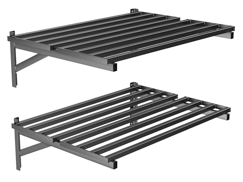 Ultrawall Heavy Duty Garage Wall Shelves, 2 x 3 ft Wall Mounted Storage Shelves, Holds Up to 800Lbs, 2Pack, Black - size: 36in