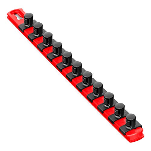 Ernst Manufacturing - 13 Socket Org Red 1/2 Dr Twist Lock Clips (8416) - color: Red, size: 1/2-Inch Twist Clips, style: 13-Inch