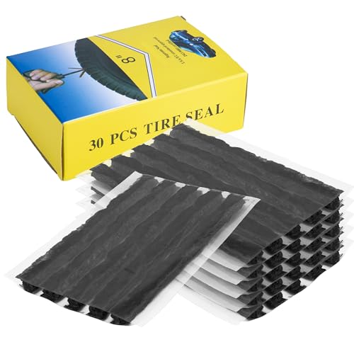 Sixzoo 30 PCS Tire Plugs Heavy Duty, 4" X 0.24" Tire Repair Plugs, Rubber Tires Plug, Tires Repair Strings for Tubeless Puncture Car, RV, SUV, ATV, Motorcycle, Truck,Tractor (Black) - color: black, size: 4"