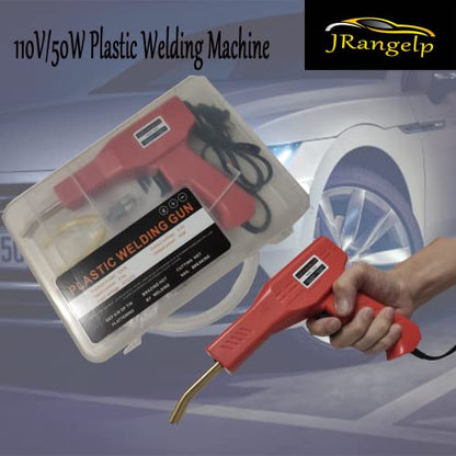 110V Plastic Welding Machine 50w Car Bumper Repair Welding Tool Welding Gun Plastic Welder Car Plastic Bumper Repair Tool Kit with Flat/Outside Corner/Inside Corner/Wave Staples and Knife